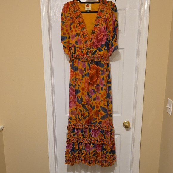 FARM RIO S Floral V-Neck Maxi Dress - Multicolor - Picture 5 of 9
